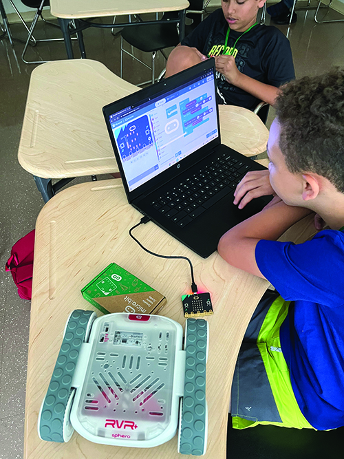 student using laptop