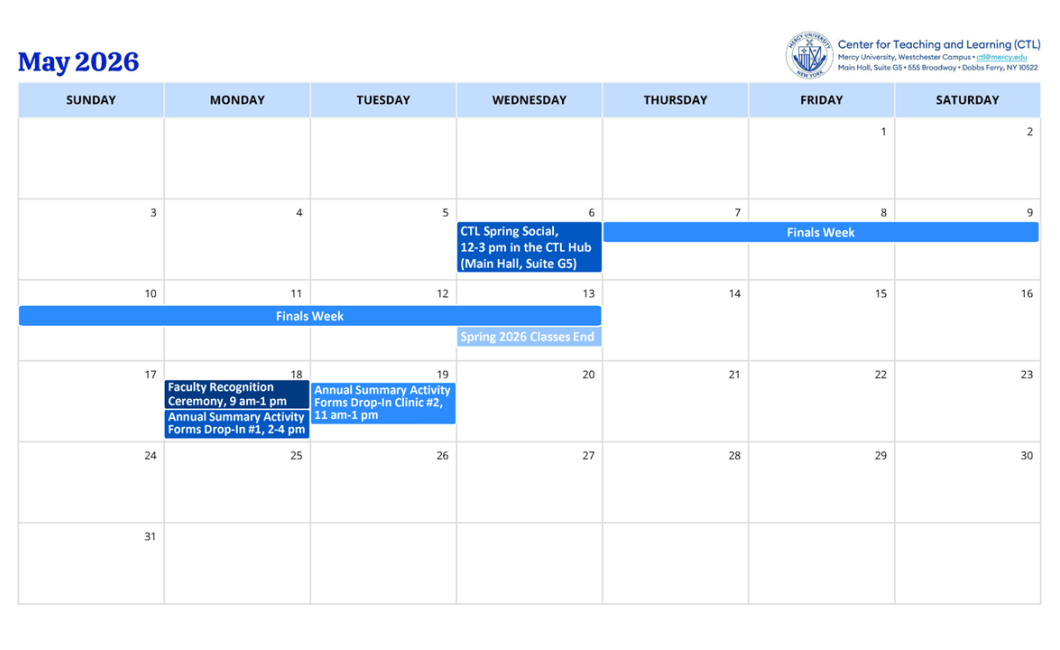 Mercy University Fall 2027 Calendar