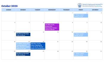 October 2026 CTL events calendar