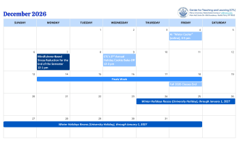 December 2026 CTL events calendar