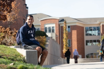 Student on Dobbs Ferry campus