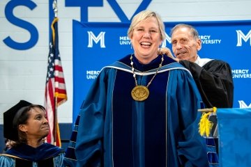 President Parish receives the President's Medal at her inauguration