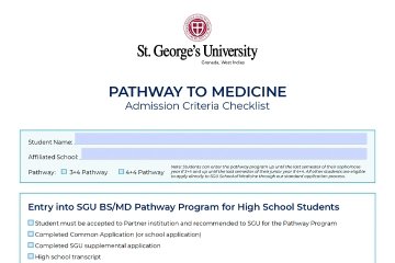 SGU admissions checklist