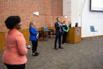 Mercy University and WCA staff address attendees at Workforce Development Committee meeting