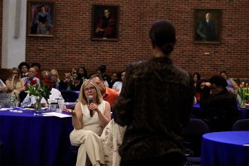 Business competition finalist presents to the judges at 7th Annual Student-Preneur Conference at Mercy University