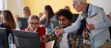 students in computer lab