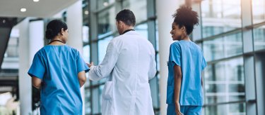 healthcare professionals talking