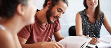 students studying
