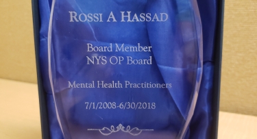 Dr. Rossi Hassad's distinction from NYS OP Board