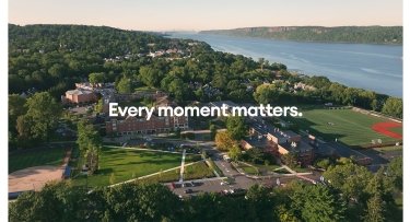 Aerial View of Mercy University Westchester Campus with Every Moment Matters heading in white letters