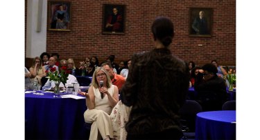 Business competition finalist presents to the judges at 7th Annual Student-Preneur Conference at Mercy University