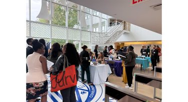 Students and employers engage at the Healthcare Career Fair in the Bronx Campus