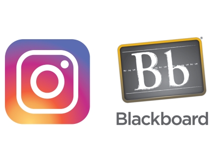Instagram & Blackboard logos.