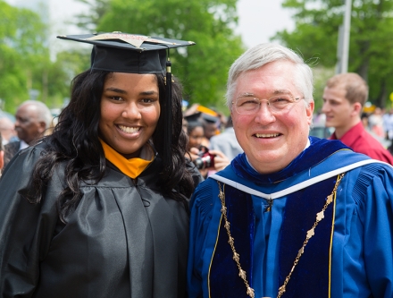Graduate with President Hall