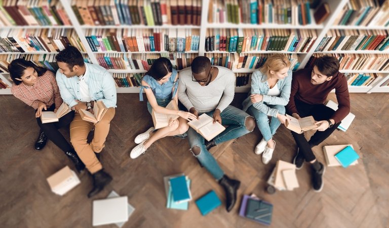 Students-in-library