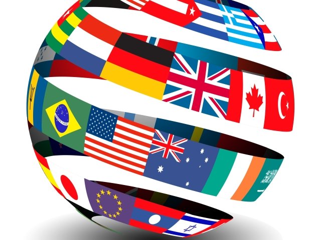 globe with flags