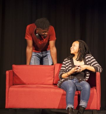Students performing at the Mercy theater
