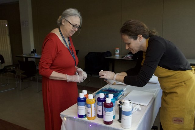 Attendees engage in art therapy during Day of Wellness hosted by the School of Nursing