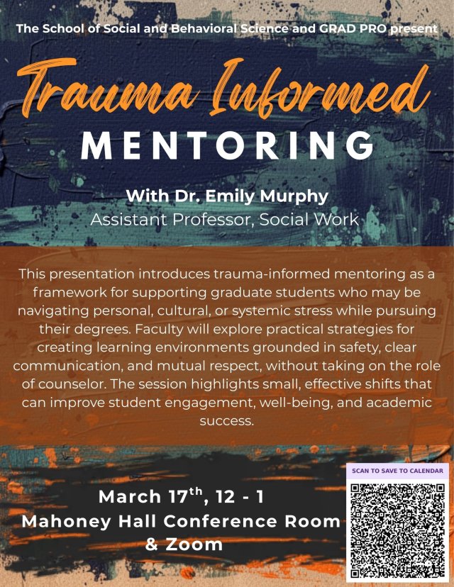 Trauma Informed Mentoring event flyer